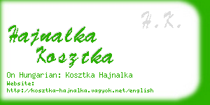 hajnalka kosztka business card